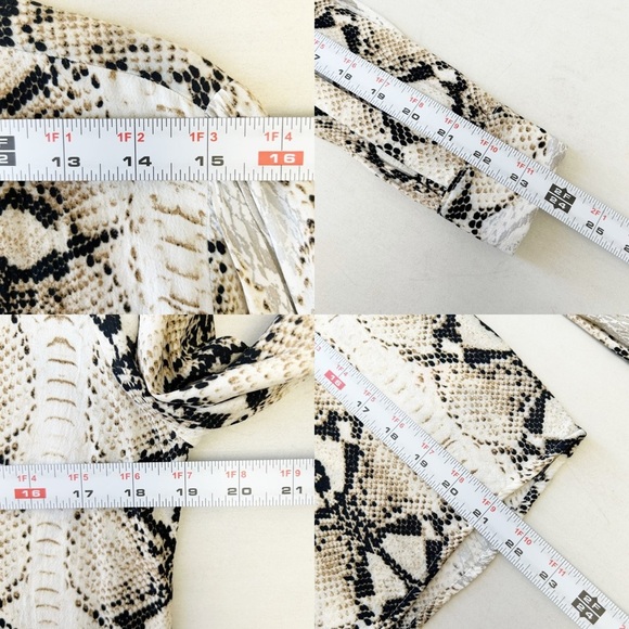 Topshop Snakeskin Print Button Up Shirt Blouse Cream and Black Size 6 - Picture 14 of 16